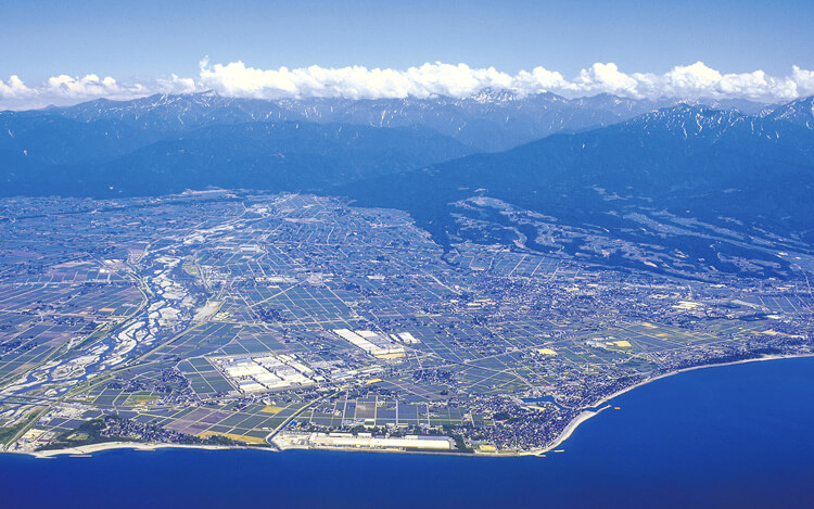 富山県　黒部川扇状地